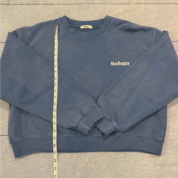 Madhappy Sweaters - MadHappy Campus Essentials Cropped Blue Crewneck size XL